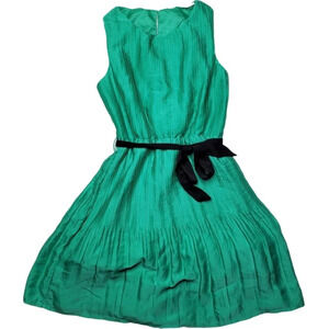 H&M Girl’s Sleeveless Pleated Dress W/ Black Waist Tie